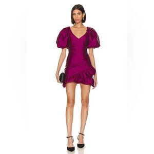 NWT Misa Sybil Satin Taffeta Dress Magenta Pink Purple Size XS‎